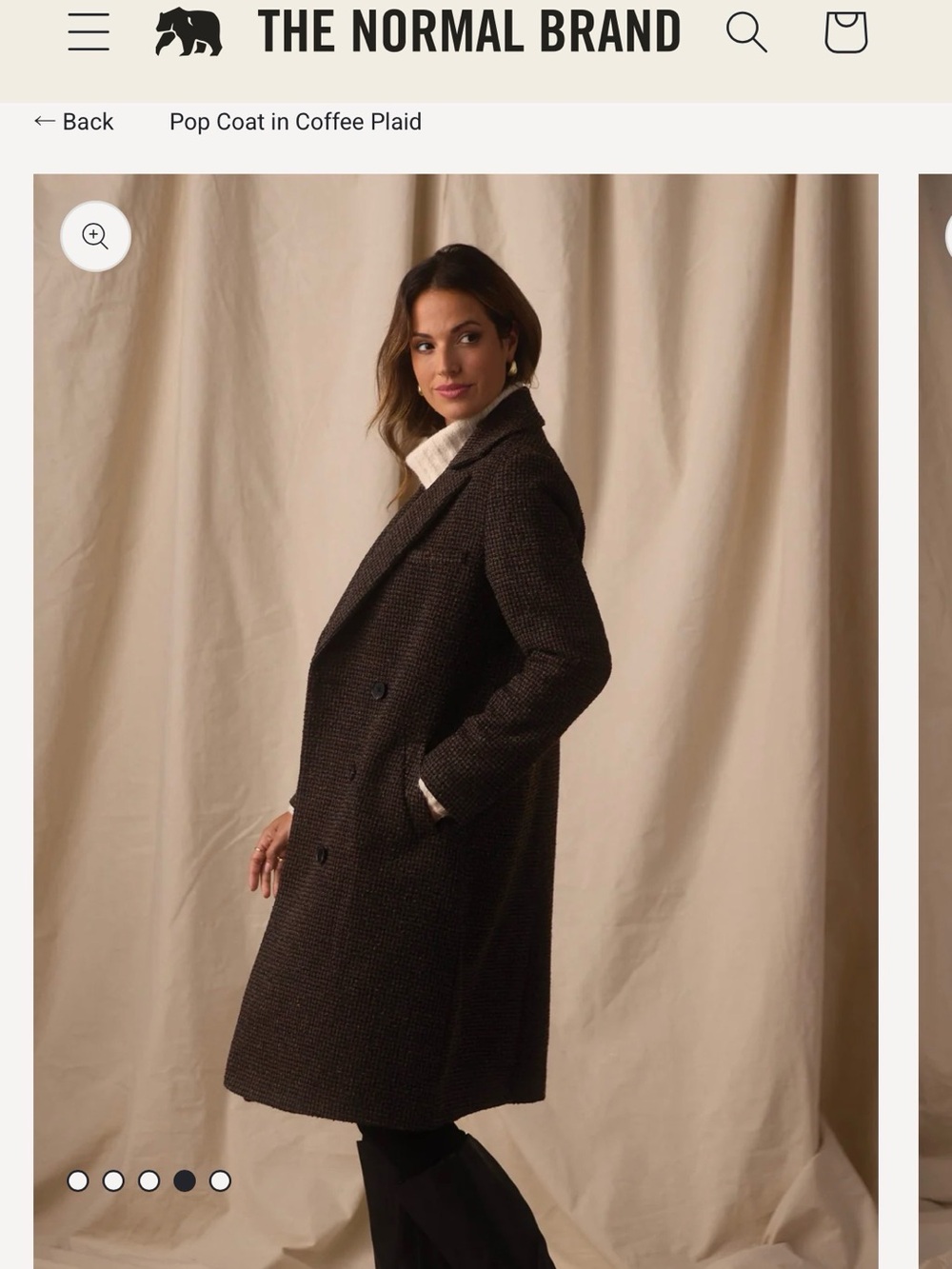 The Normal Brand Pop Coat in Coffee Plaid Women’s Trench Coat — Dark Brown
